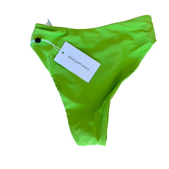 Lovers + Friends Lime Green Bikini Bottom  XS Got Options Cheeky Rings $88 NEW - Picture 5 of 6
